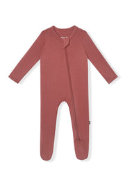 Bamboo Zippered Footie - Ember