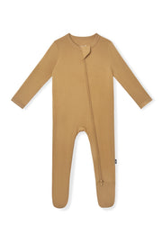 Bamboo Zippered Footie - Ochre