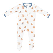 Bamboo Zippered Footie - Teddy Bear