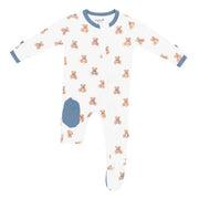 Bamboo Zippered Footie - Teddy Bear