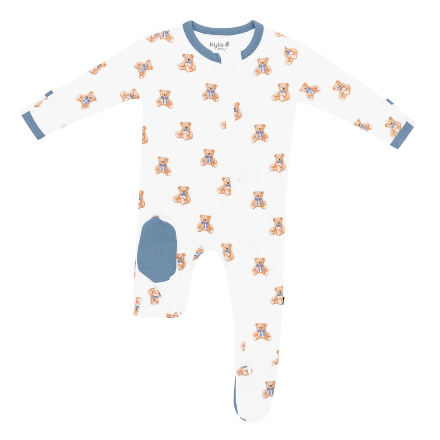 Bamboo Zippered Footie - Teddy Bear