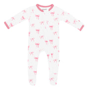 Bamboo Zippered Footie - Bow