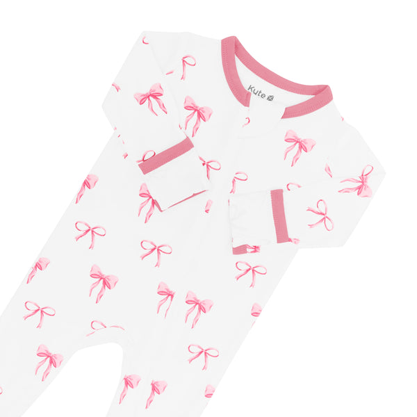 Bamboo Zippered Footie - Bow
