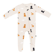 Bamboo Zippered Footie - Fluffy Dog