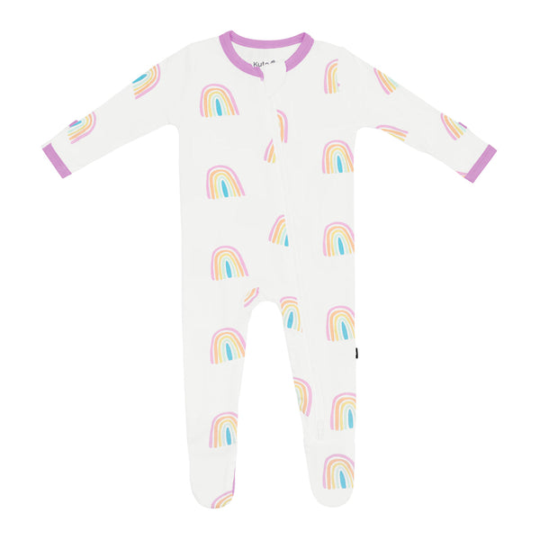 Bamboo Zippered Footie - Poi Rainbow
