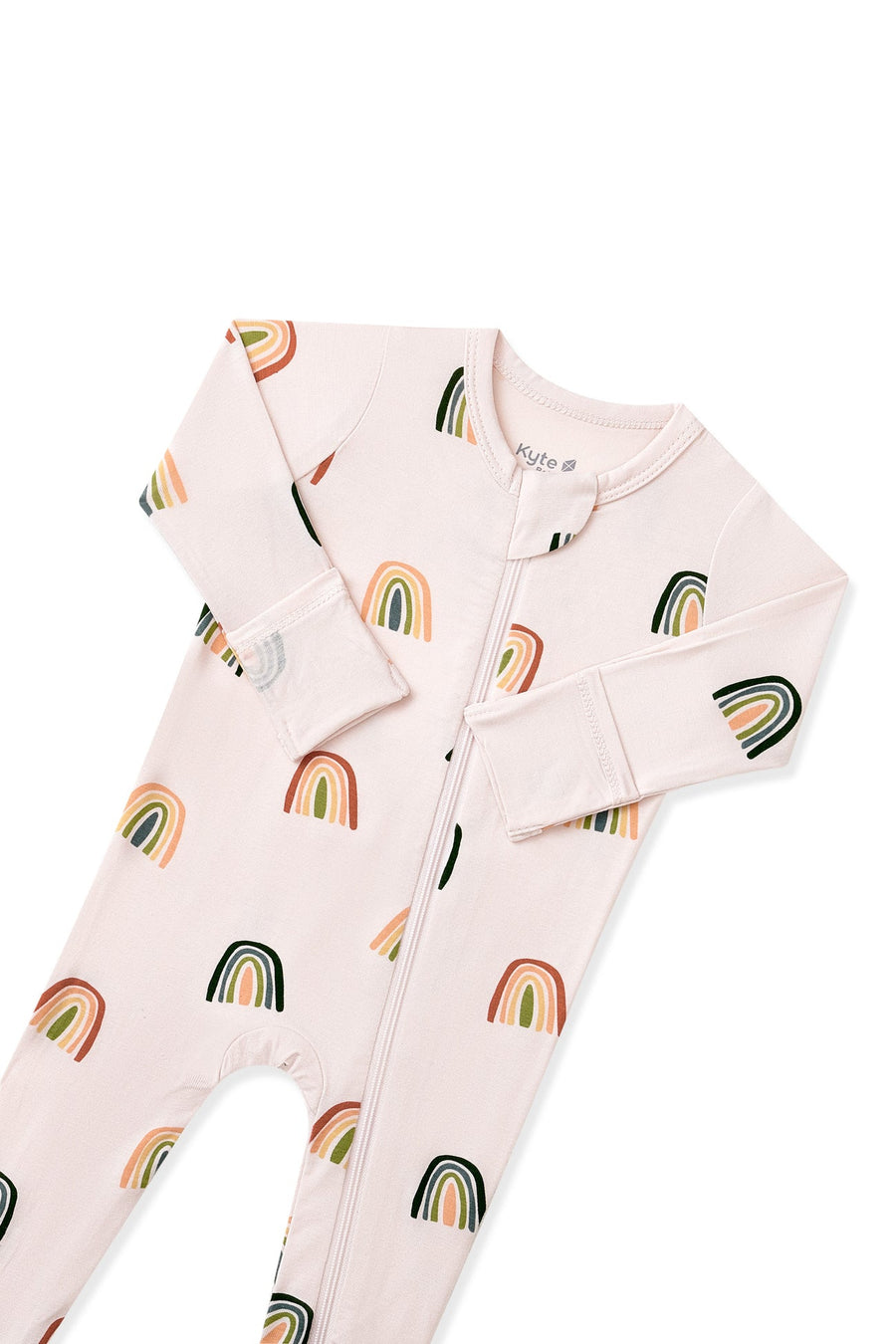 Bamboo Zippered Footie - Retro Rainbow