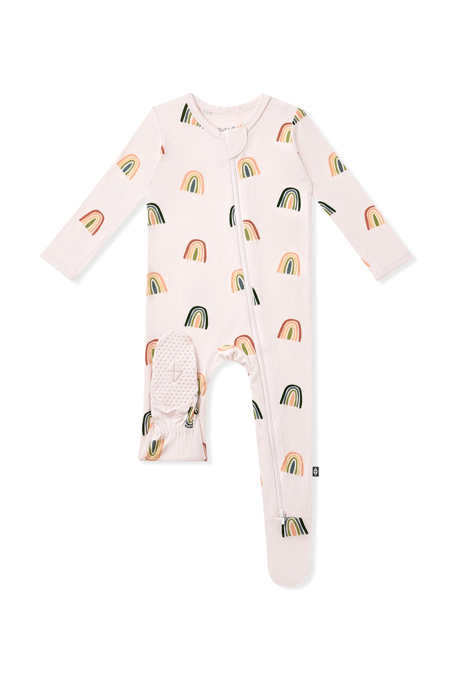 Bamboo Zippered Footie - Retro Rainbow