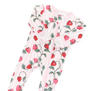 Bamboo Zippered Footie - Strawberry Fields