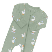 Bamboo Zippered Footie - Silly Goose