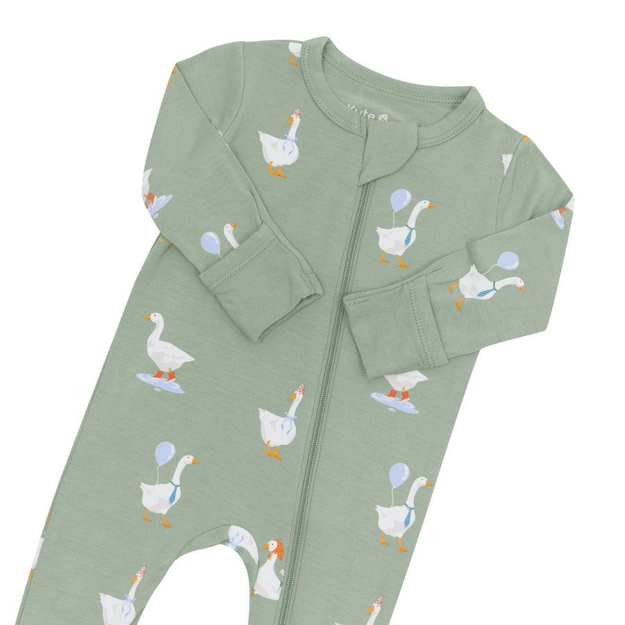 Bamboo Zippered Footie - Silly Goose