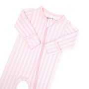 Bamboo Zippered Footie - Sakura Stripe