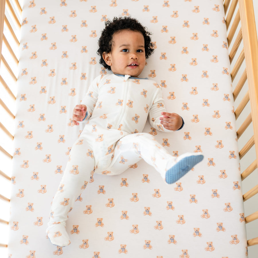 Bamboo Zippered Footie - Teddy Bear