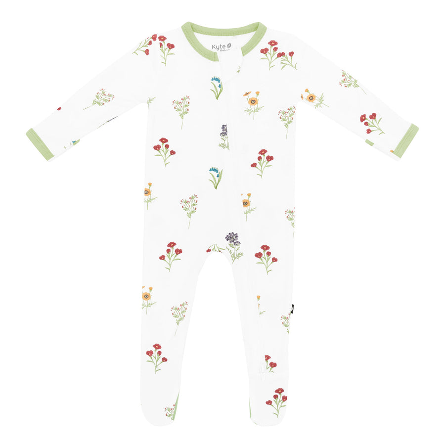 Bamboo Zippered Footie - Wildflower