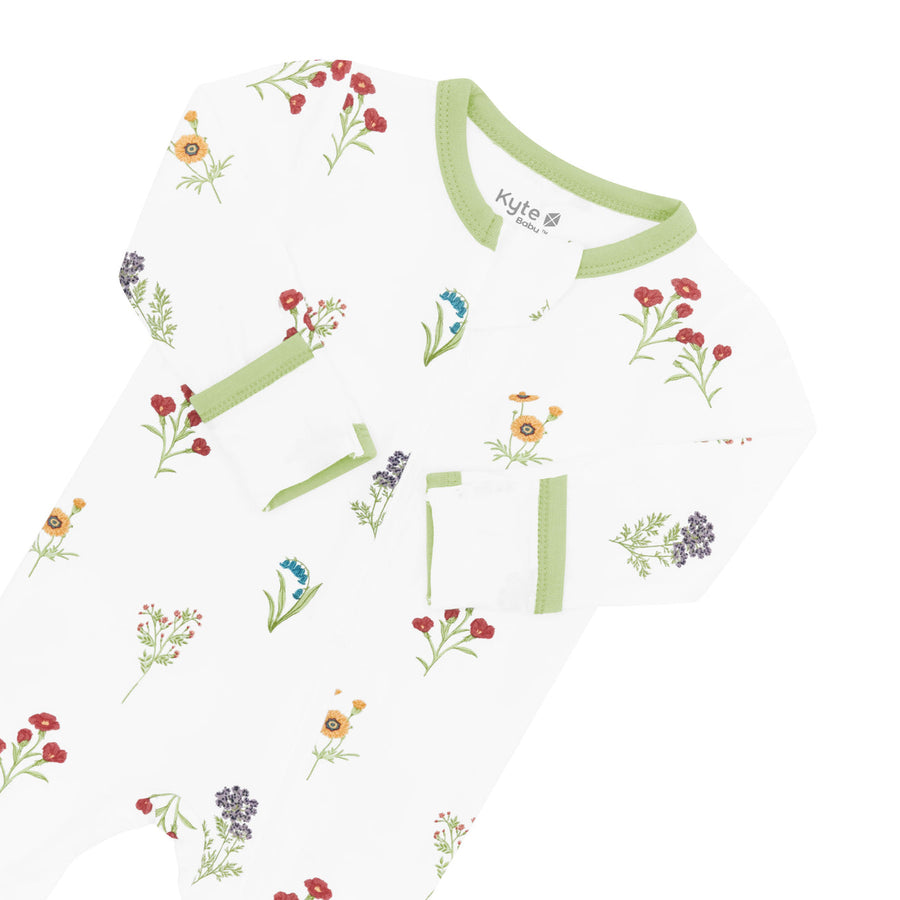 Bamboo Zippered Footie - Wildflower