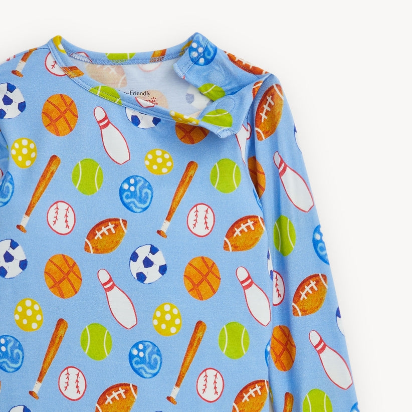 Modal Magnetic Long Sleeve Toddler Pajamas - All Over Sports
