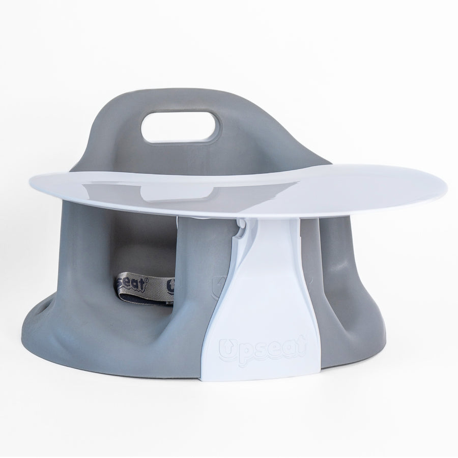 Upseat Baby Floor and Booster Seat with Tray - Gray