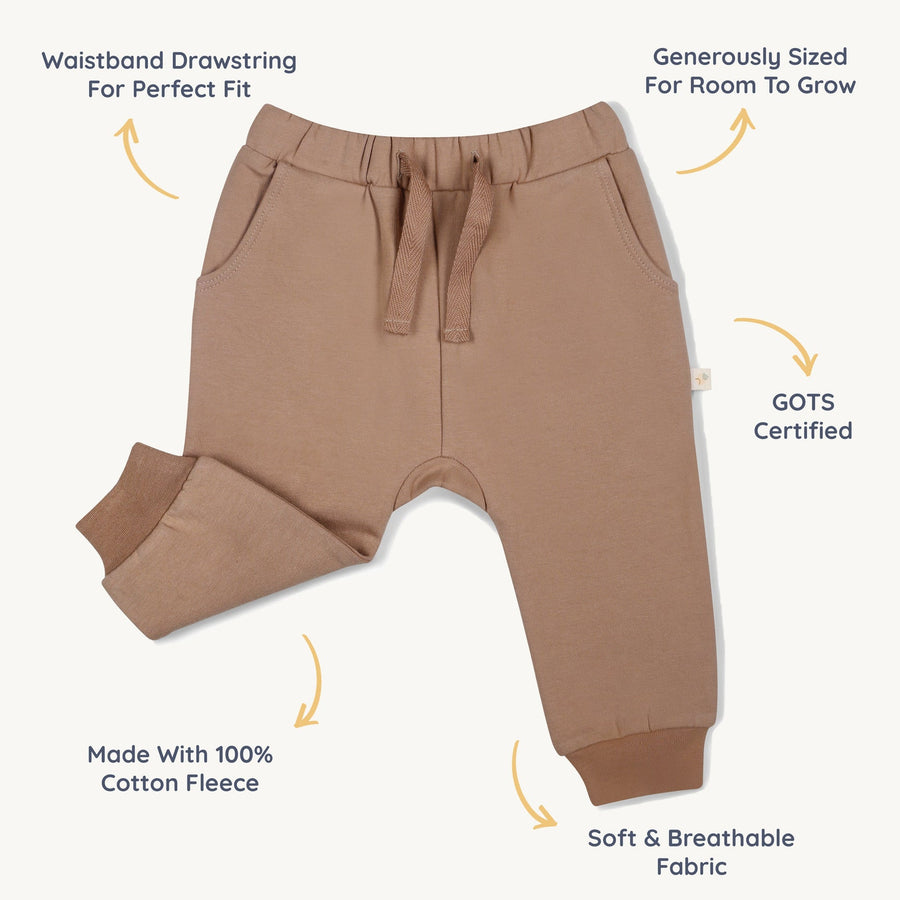 Organic Fleece Jogger - Taupe