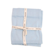 Organic Cotton Milan Pastel Baby Blanket Sweater Knit - Sky Blue