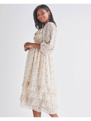 Daisy Romantic Cream Print Maternity Dress