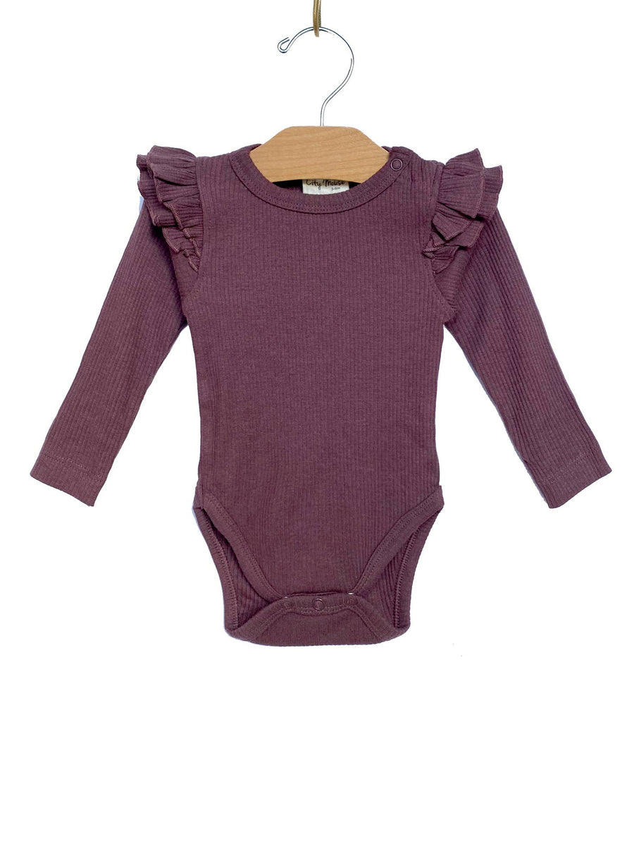 Flutter Sleeve Bodysuit - Huckleberry