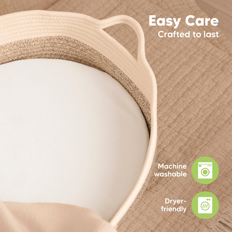 Isla Bassinet Mattress Sheets - Soft White