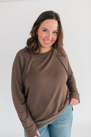 Free Flowing Lightweight Nursing Top - Cocoa