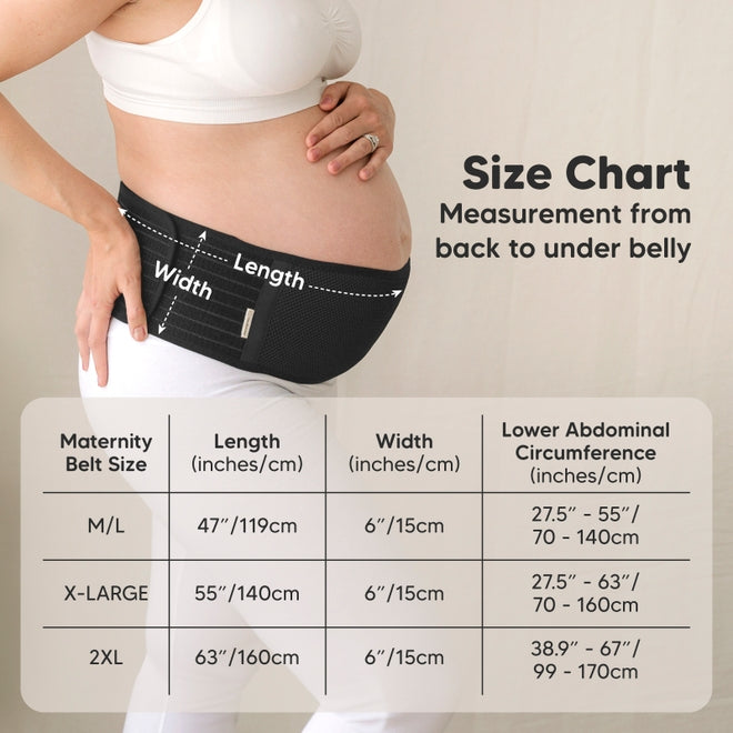 Maternity Support Belt - Midnight Black - Various Sizes