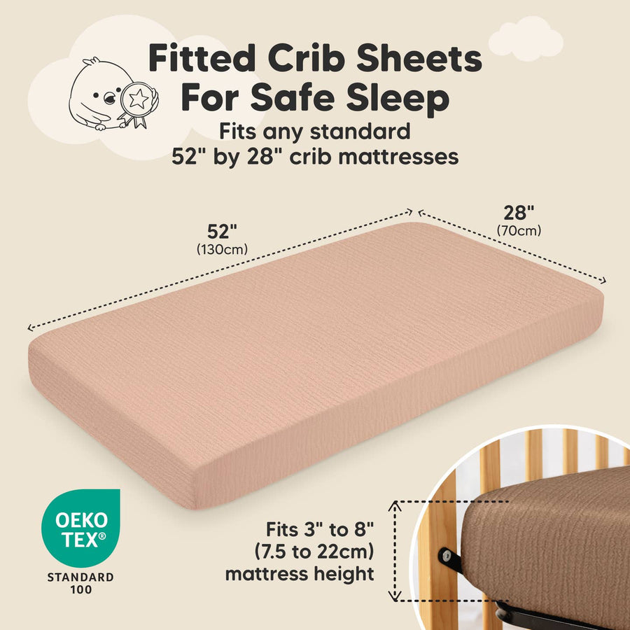 2 Pack Lyra Muslin Crib Sheets - Russet