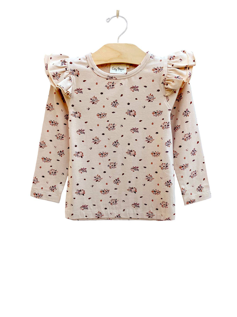 Fall Floral Flutter Sleeve Tee