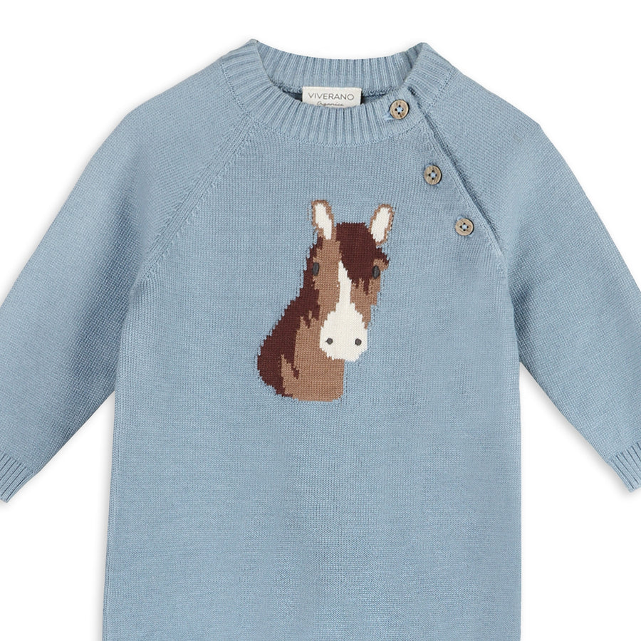 Horse Face Knit Organic Cotton Jumpsuit