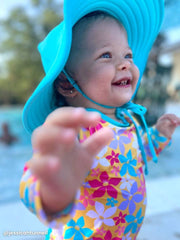 Bright Aqua Swim and Sun Hat