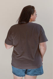 V Neck Full Zip Breastfeeding Tee - Gray