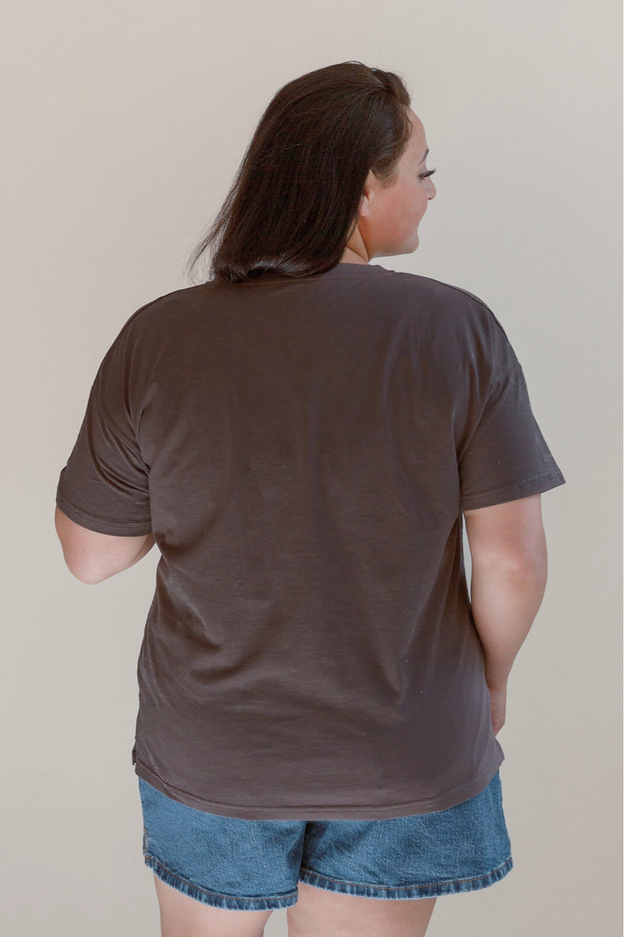 V Neck Full Zip Breastfeeding Tee - Gray