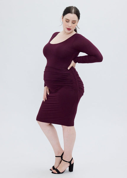 EveryWear Long Sleeve Dress - Fig