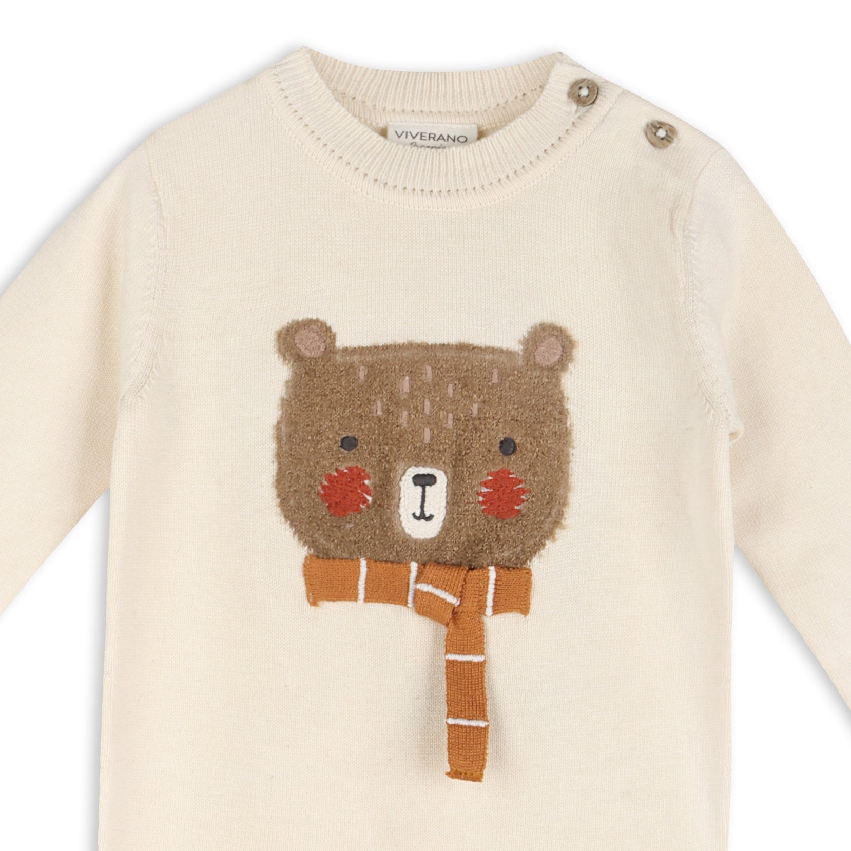 Furry Bear Knit Organic Cotton Jumpsuit