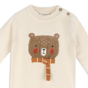 Furry Bear Knit Organic Cotton Jumpsuit