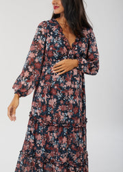 Tie Font Tiered Maxi Dress - Paisley