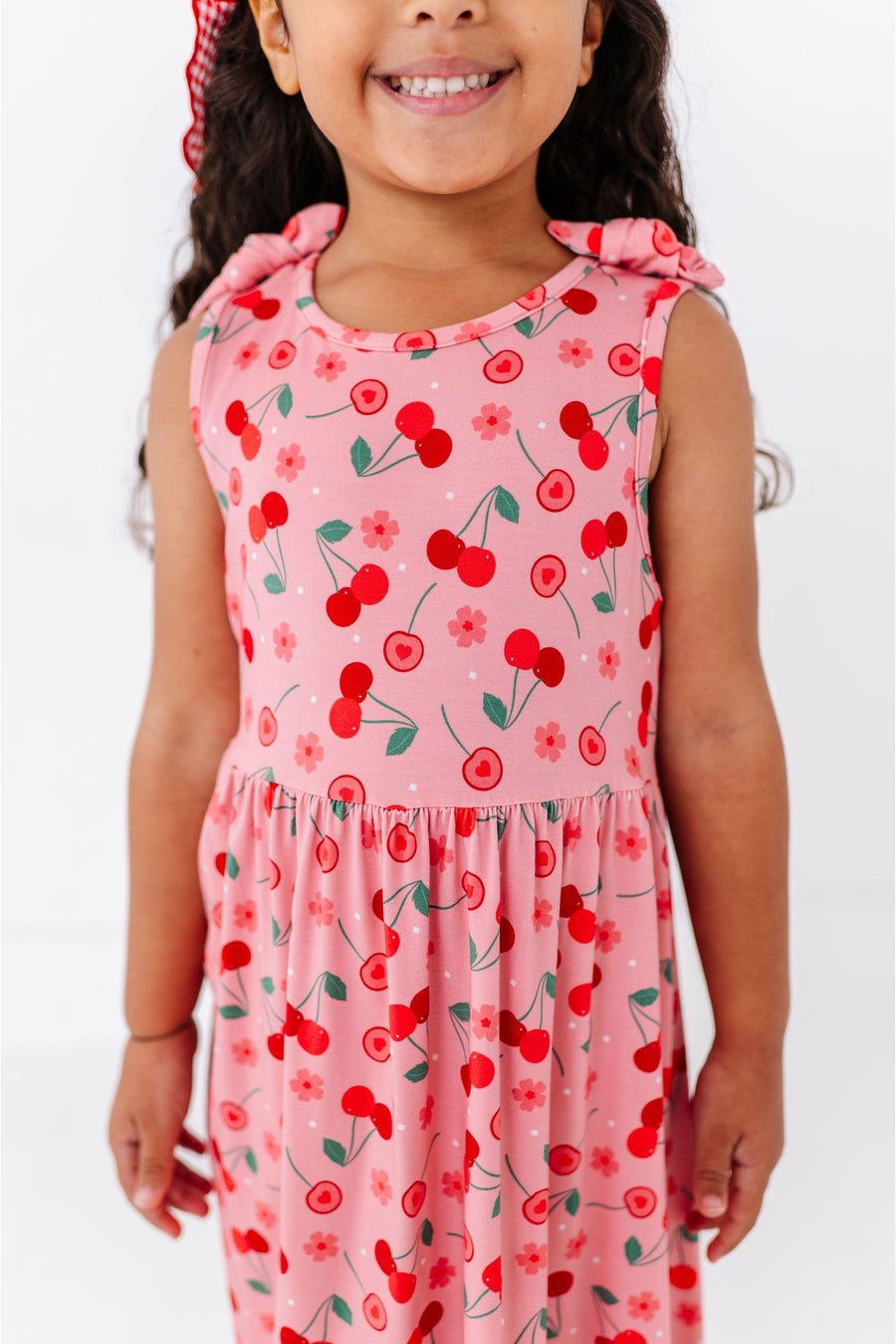 Harper Bow Tie Tank Dress - Cherry On Top