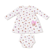Simple Dress and Bloomer - Footballs and Bows