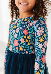 Bamboo + Tulle Dress - Navy Floral - Maren