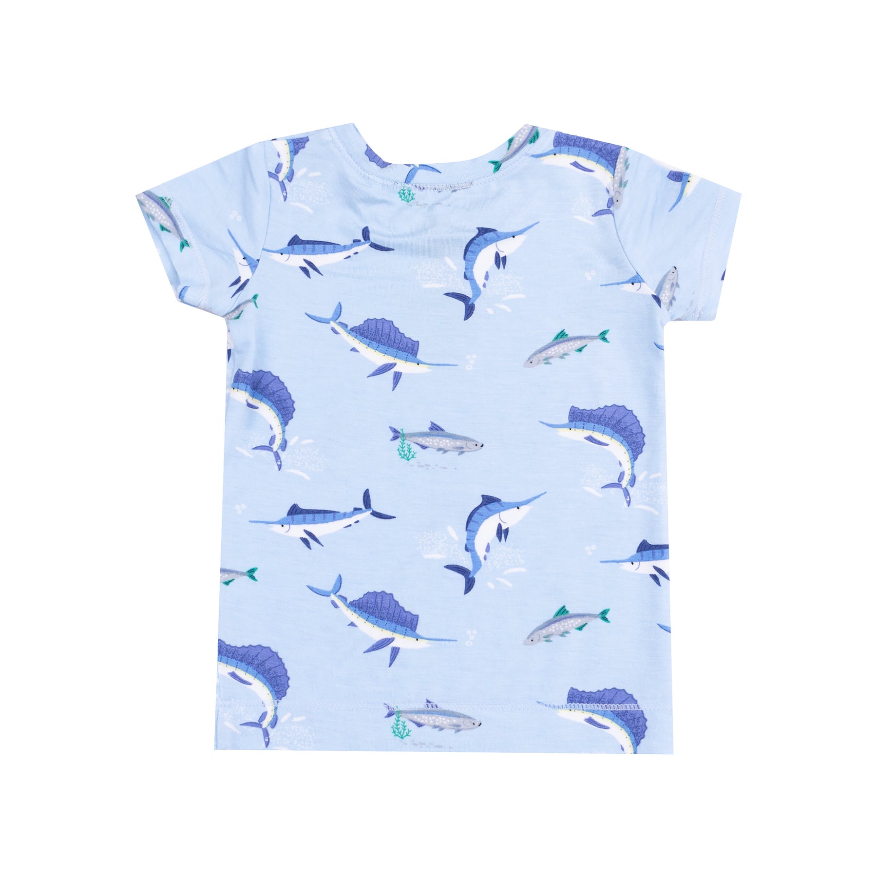 Short Sleeve Bamboo Loungewear Set - Deep Sea Fishing