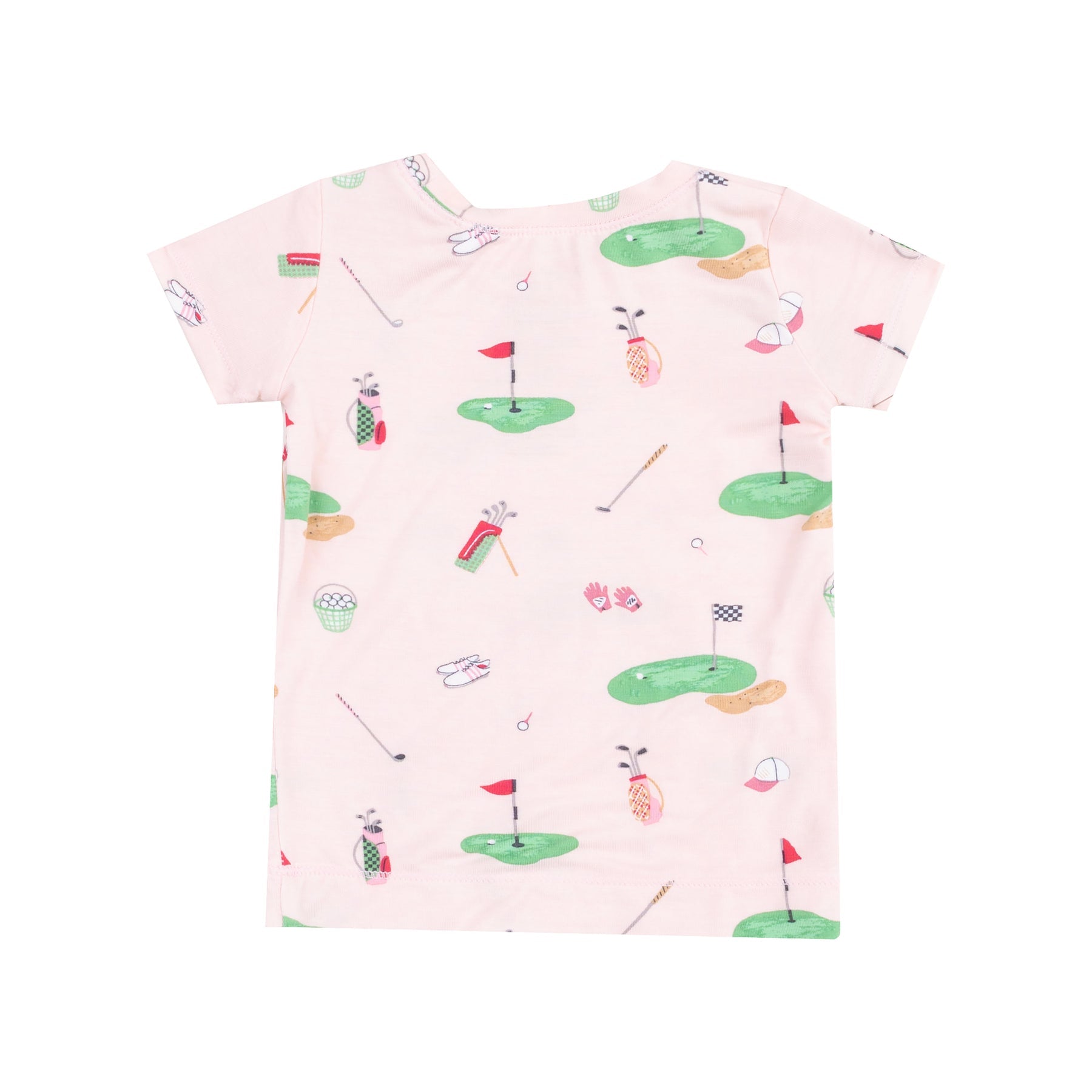 Short Sleeve Bamboo Loungewear Set - Golf Things Pink