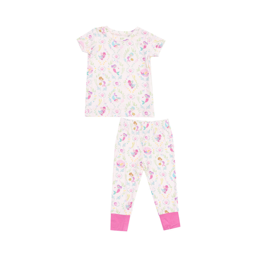 Short Sleeve Bamboo Loungewear Set - Mermaids