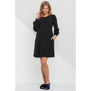 Long Sleeve Maternity Knit Skater Dress - Black