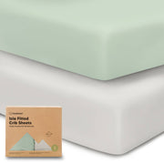 2 Pack Isla Fitted Crib Sheet - Sage
