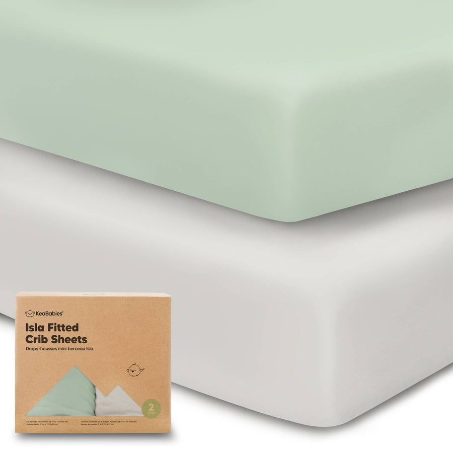 2 Pack Isla Fitted Crib Sheet - Sage