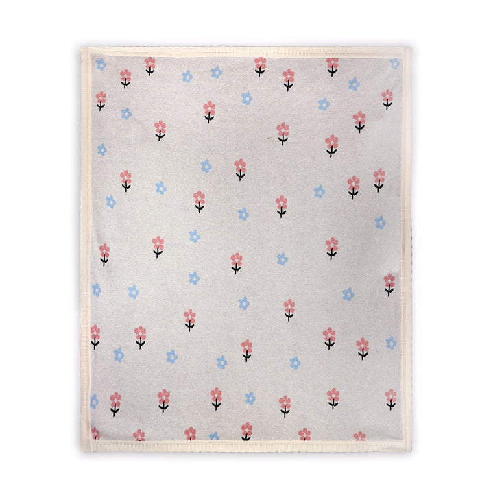 Organic Jacquard Sweater Knit Baby Blanket - Sweet Floral