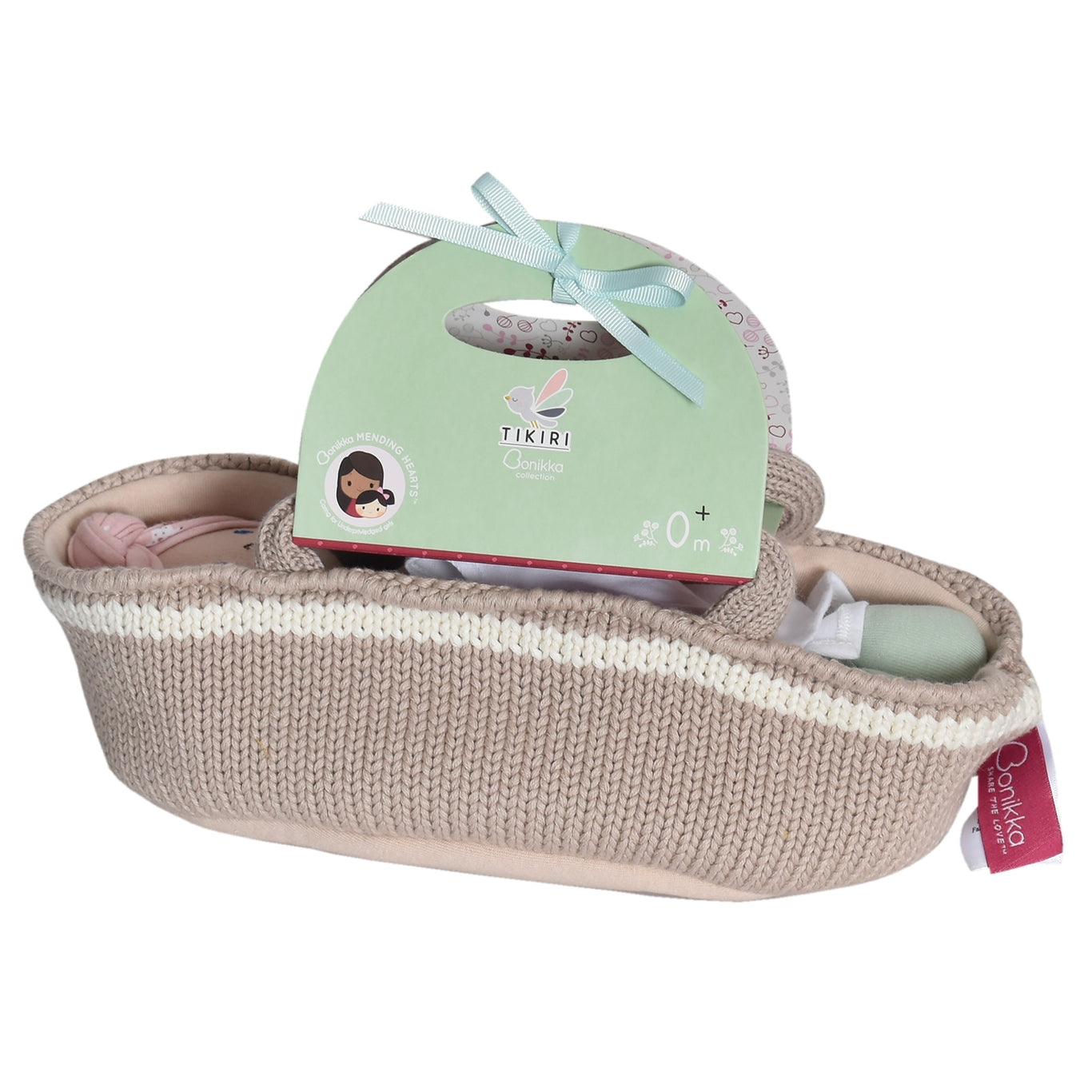 Organic Knit Carry Cot with Doll - Remi