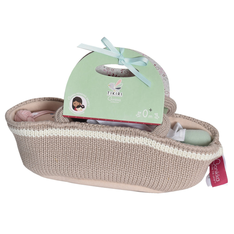 Organic Knit Carry Cot with Doll - Remi