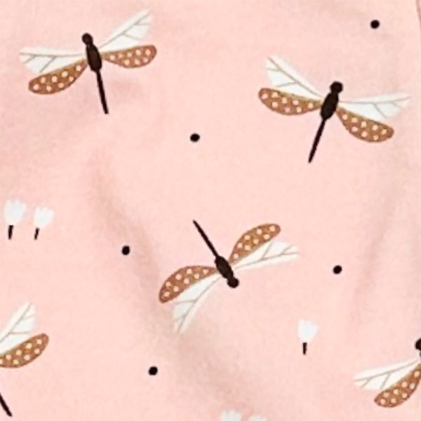 Organic Cotton Zippered Footie - Rose Pink Dragonfly